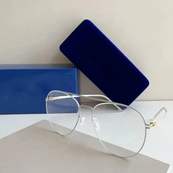 Aimee Oval 585218 Unisex Full Rim Double Bridge Titanium Frames FuzWeb