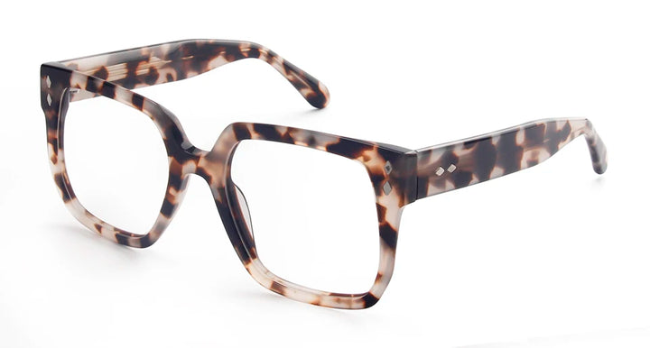 Esnbie Women's Full Rim Square Brow Line Acetate Eyeglasses 240901