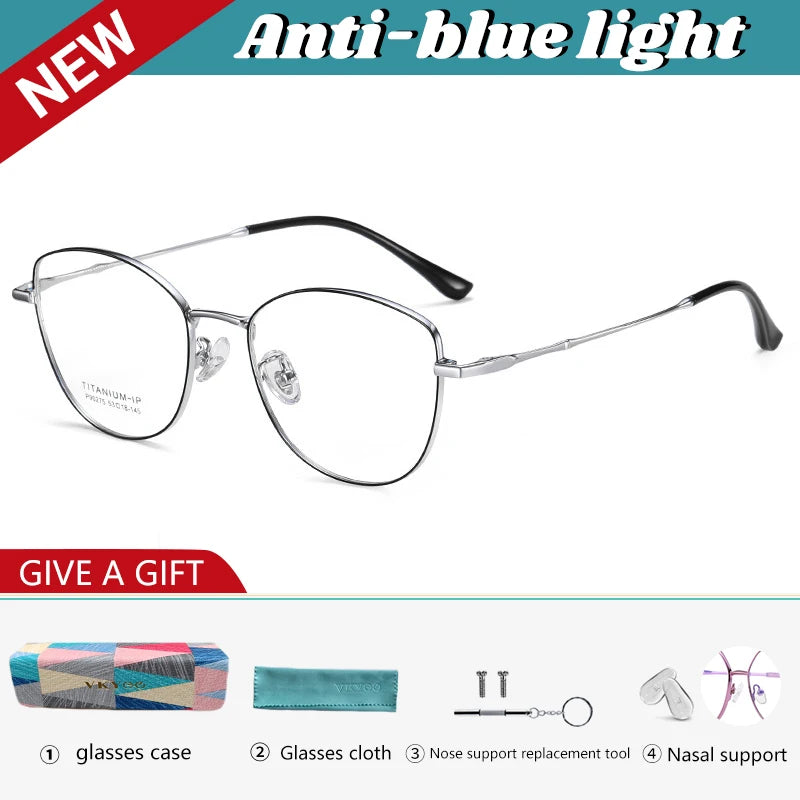 Vicky Women's Full Rim Oval Cat Eye Titanium Reading Glasses 690275