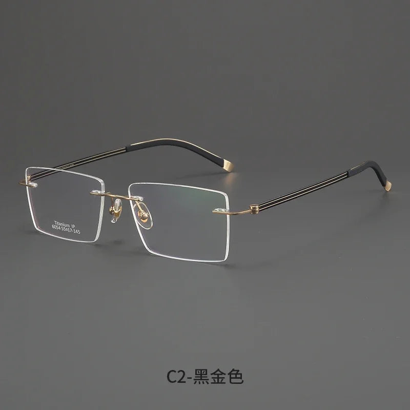 Bclear Men Rimless Square Titanium Eyeglasses MY-6054