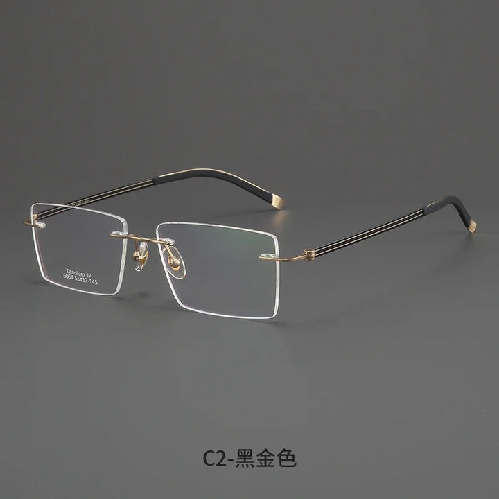 Bclear Men Rimless Square Titanium Eyeglasses MY-6054