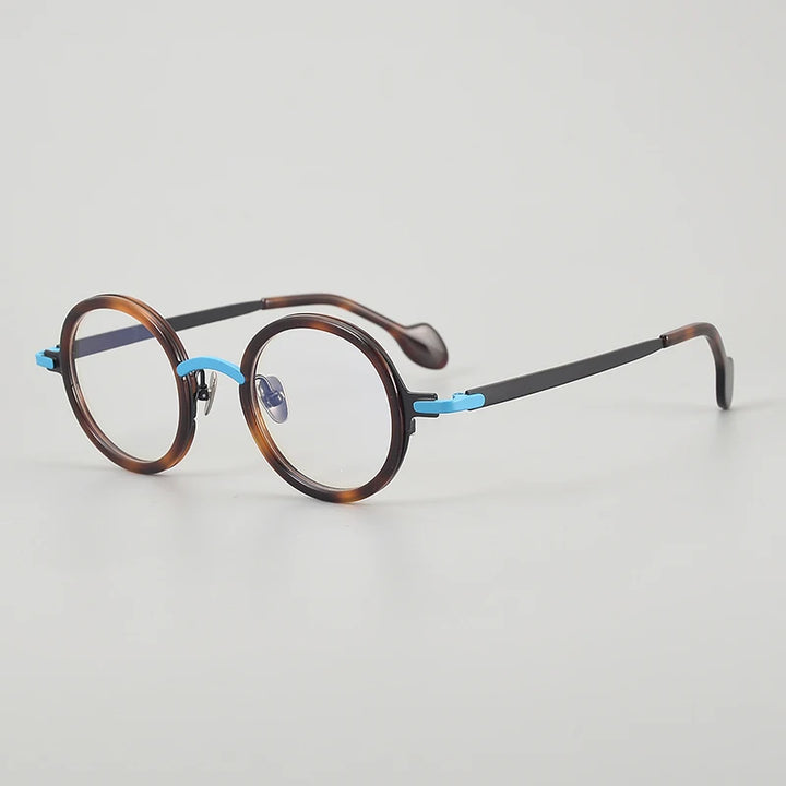 Muzz Unisex Full Rim Round Acetate Titanium Eyeglasses 817402