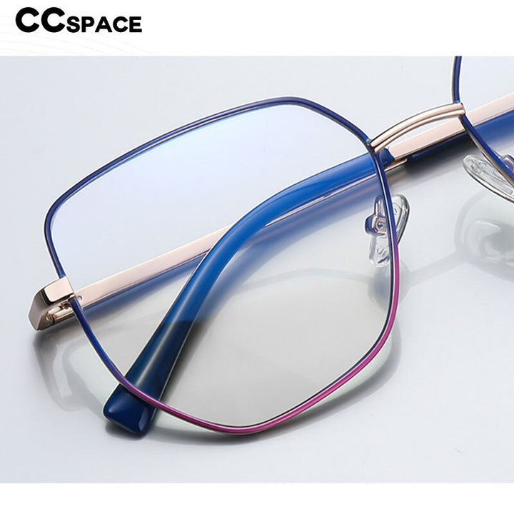 CCspace Unisex Full Rim Irregular Square Alloy Eyeglasses 56272 Full Rim CCspace   