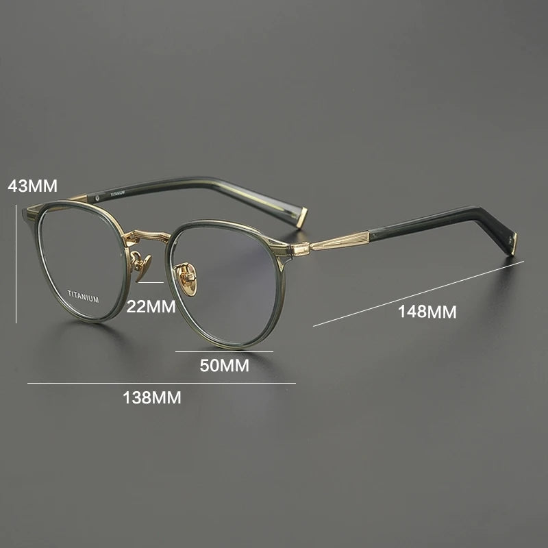 Gatenac Women's Full Rim Oval Square Titanium Eyeglasses Gxyj3010