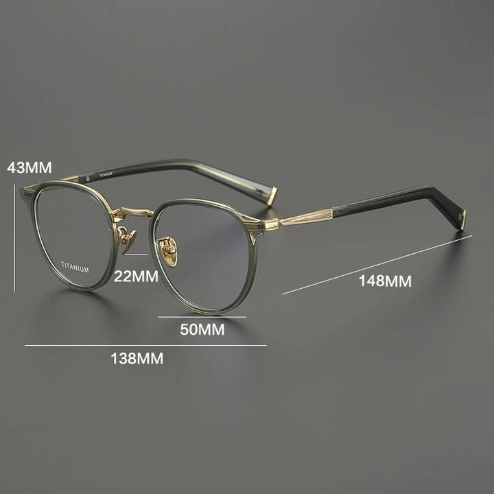 Gatenac Women's Full Rim Oval Square Titanium Eyeglasses Gxyj3010