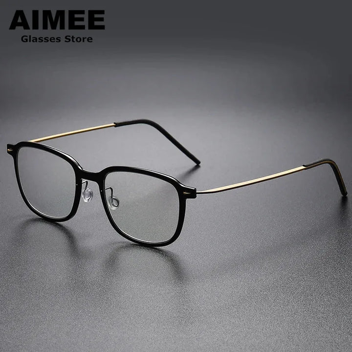 Aimee Women's Full Rim Square Titanium Acetate Eyeglasses 26510