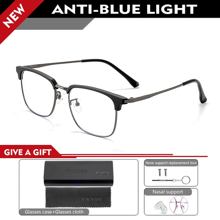 Vicky Men's Full Rim Square Tr 90 Titanium Alloy Reading Glasses 8026 Reading Glasses Vicky -300 8026-C9 