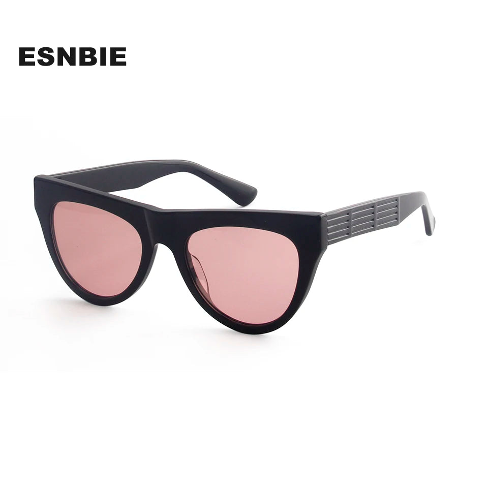 Esnbie Women's Full Rim Oval Cat Eye Acetate Sunglasses 472249