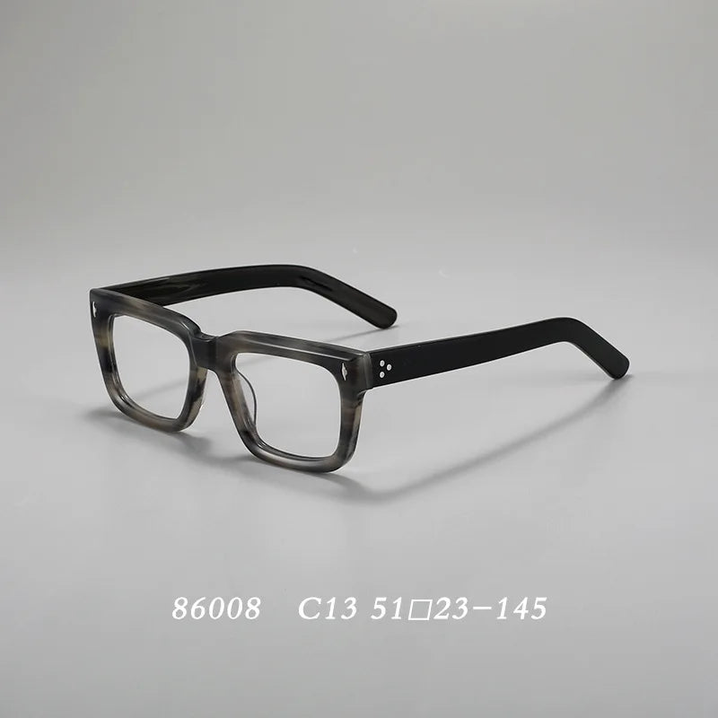 Hdcrafter 86008-1 unisex square acetate prescription eyeglasses — view 4