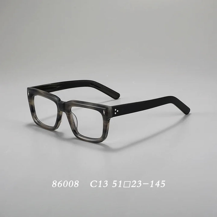 Hdcrafter 86008-1 unisex square acetate prescription eyeglasses — view 4