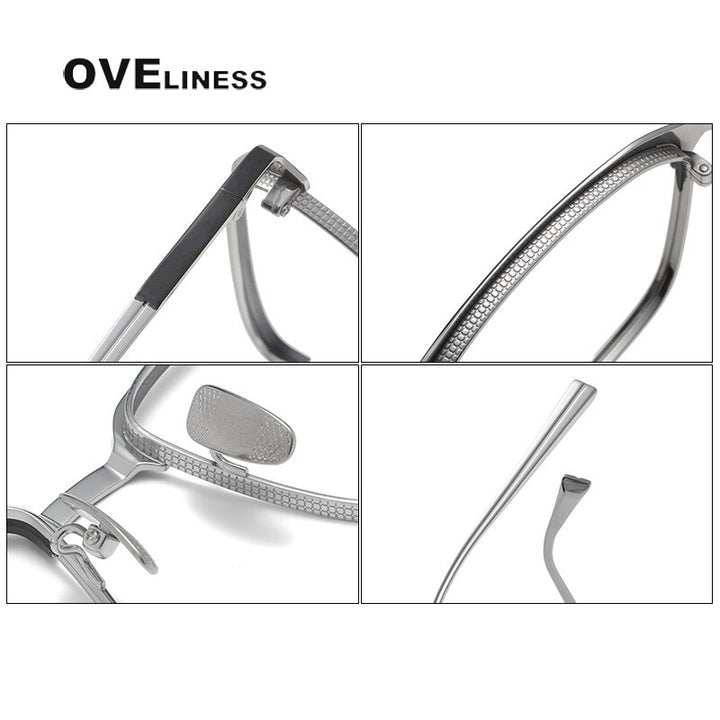 Oveliness Unisex Full Rim Square Titanium Eyeglasses Drx20-24 Full Rim Oveliness   