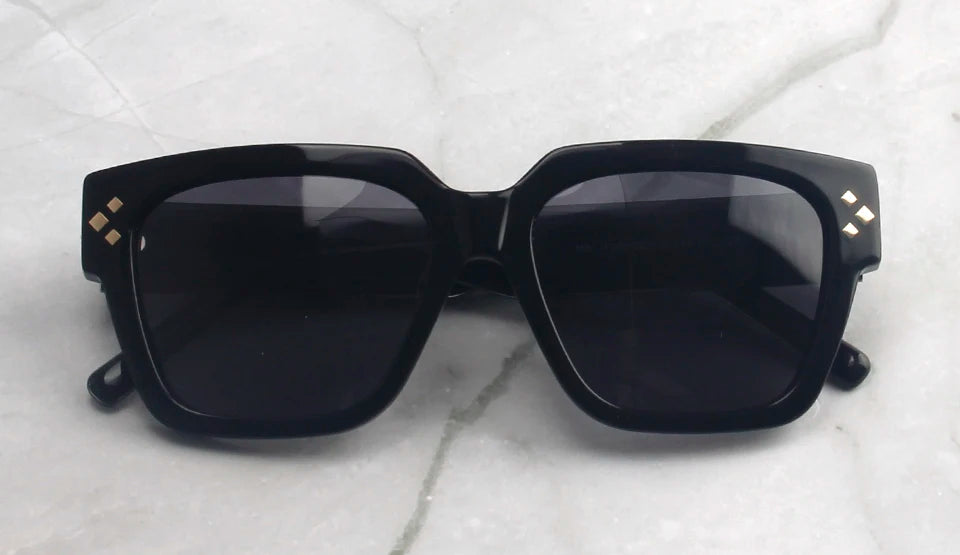 Esnbie Unisex Full Rim Square Thick Acetate Sunglasses 471237