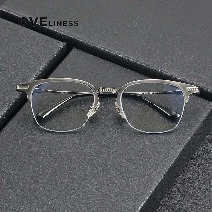 Oveliness Unisex Full Rim Big Square Titanium Eyeglasses 3424 Full Rim Oveliness   