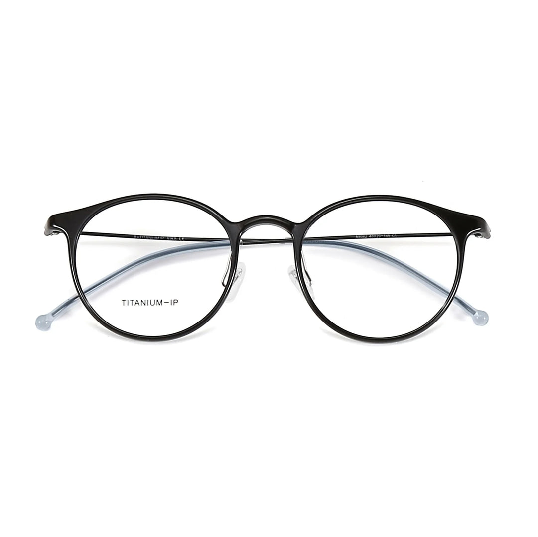 Bobbie Women's Full Rim Round Acetate Titanium Eyeglasses 806267