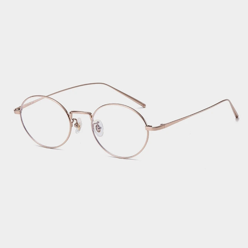 Yimaruili Unisex Full Rim Round Titanium Alloy Eyeglasses 632667