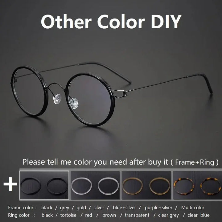 Bobbie 504522 Women’s Titanium Full-Rim Round Frames FuzWeb