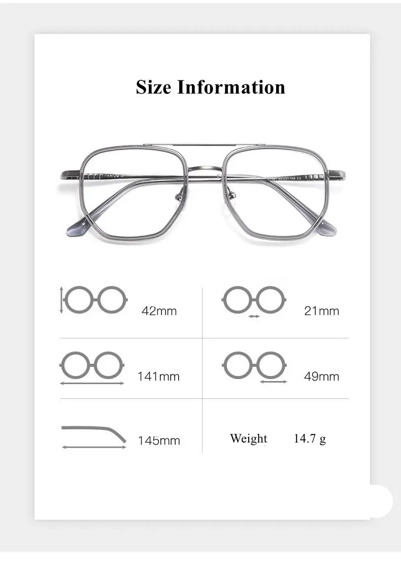 Chashma Ottica Men's Full Rim Polygon Double Bridge Titanium Acetate Eyeglasses 13613