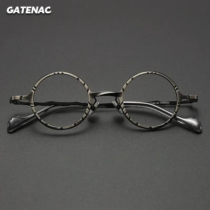 Gatenac Women's Full Rim Round Titanium Acetate Eyeglasses 296112 FuzWeb
