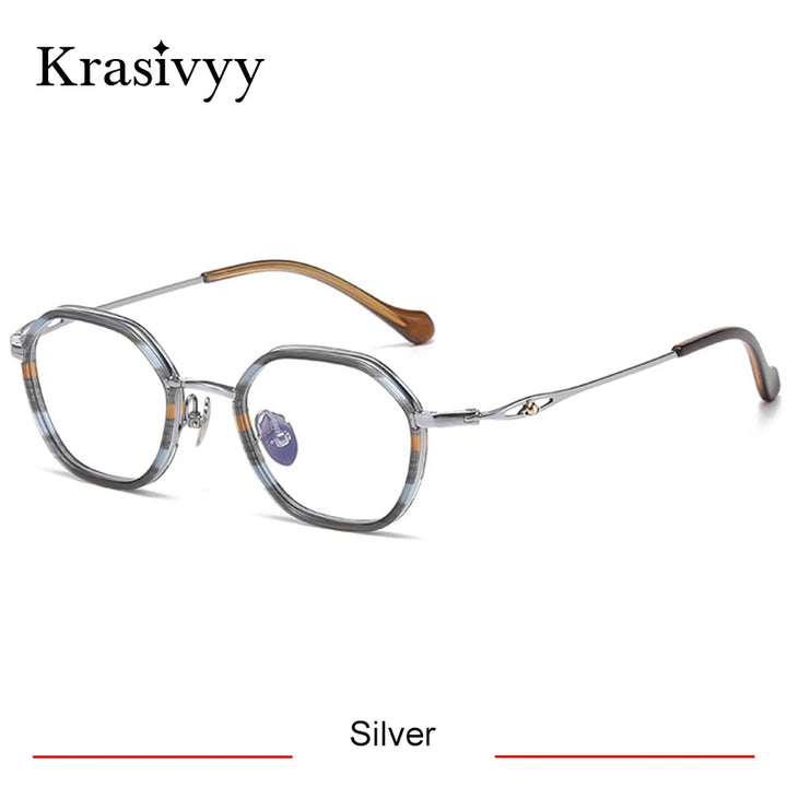 Krasivyy Women's Full Rim Polygon Titanium Acetate Eyeglasses 316893