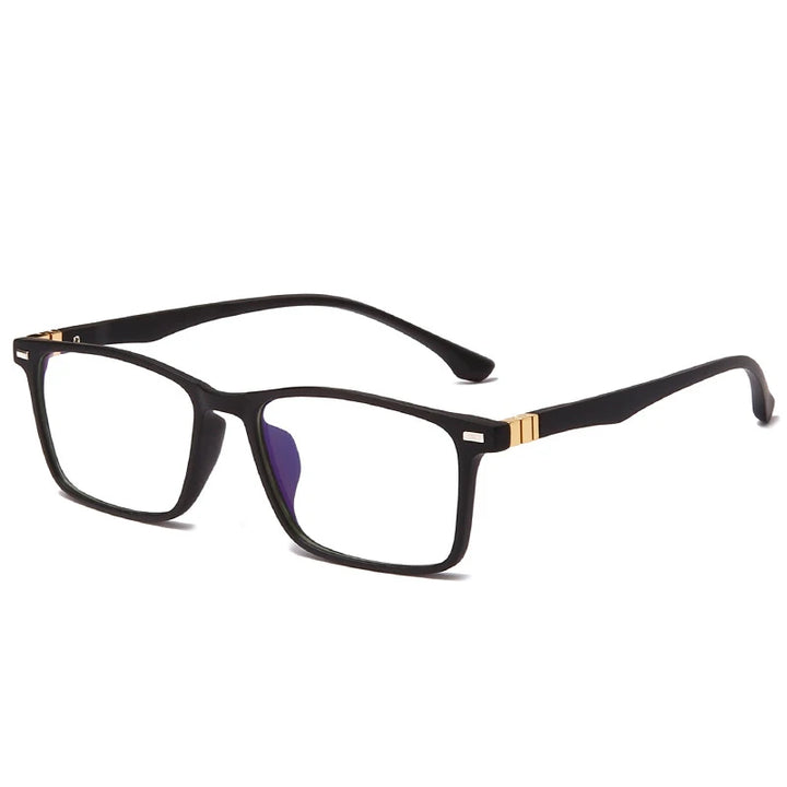 KatKani Men's Full Rim Square Tr 90 Eyeglasses 229224 Full Rim KatKani Eyeglasses Brihgt Black  