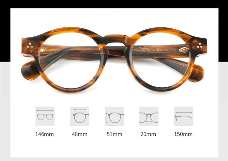 Black Mask Unisex Full Rim Oval Round Acetate Eyeglasses 255011