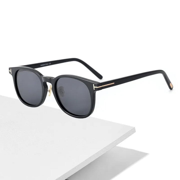 Black Mask Unisex Full Rim Square Acetate Polarized Sunglasses F5725 Sunglasses Black Mask   