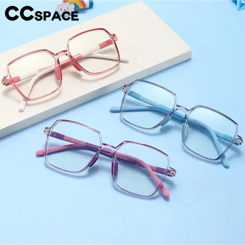 CCspace Unisex Children's Full Rim Square Tr 90 Titanium Eyeglasses 57511 Full Rim CCSpace   