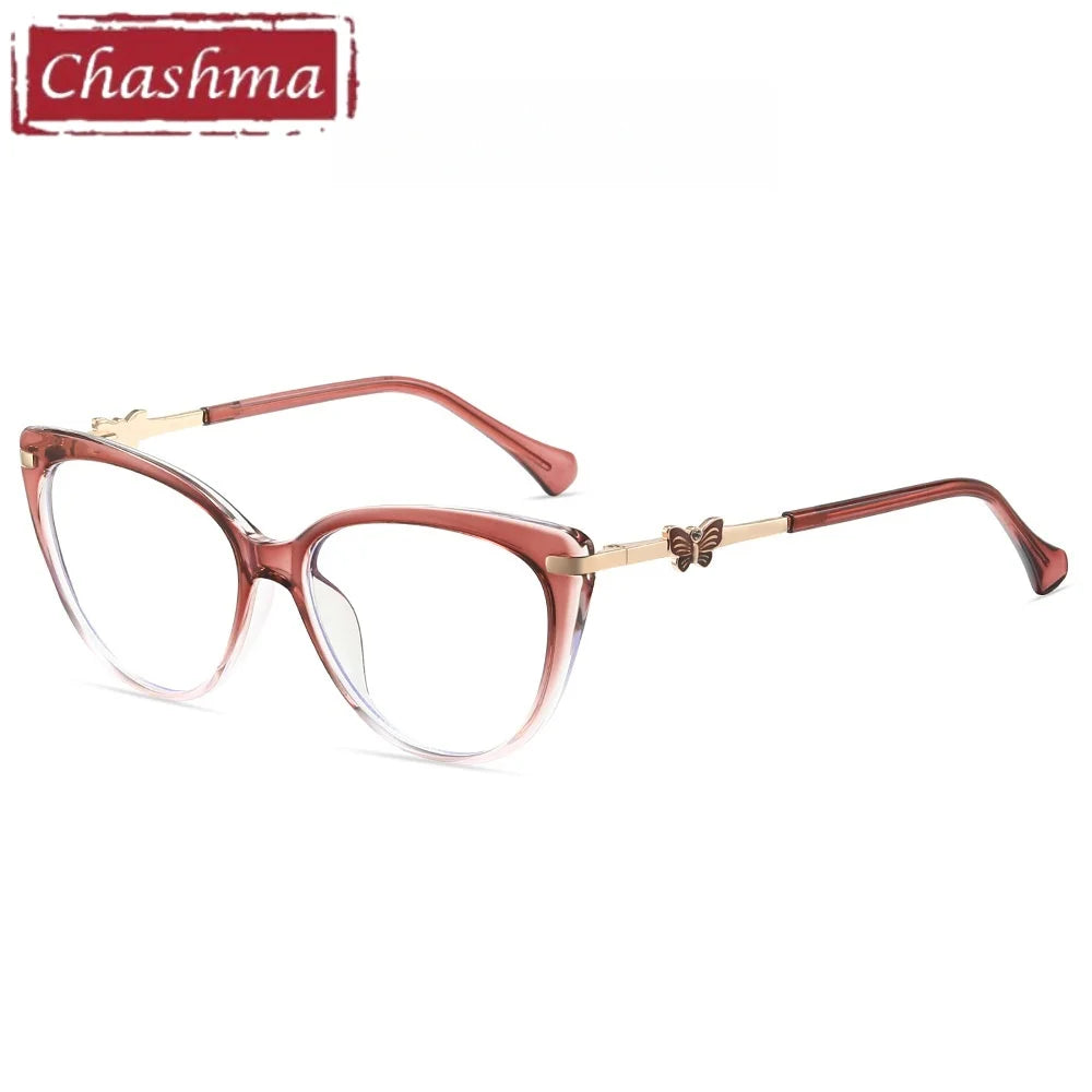 Chashma Ochki Women's Full Rim Cat Eye Tr 90 Alloy Eyeglasses 823005