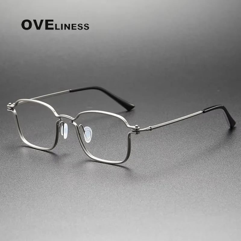 Oveliness Unisex Full Rim Square Thin Titanium Eyeglasses 25898