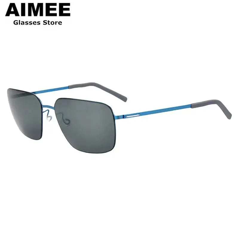 Aimee Full Rim 800200 Unisex Ultralight Pure Titanium Square Sunglasses Aimee