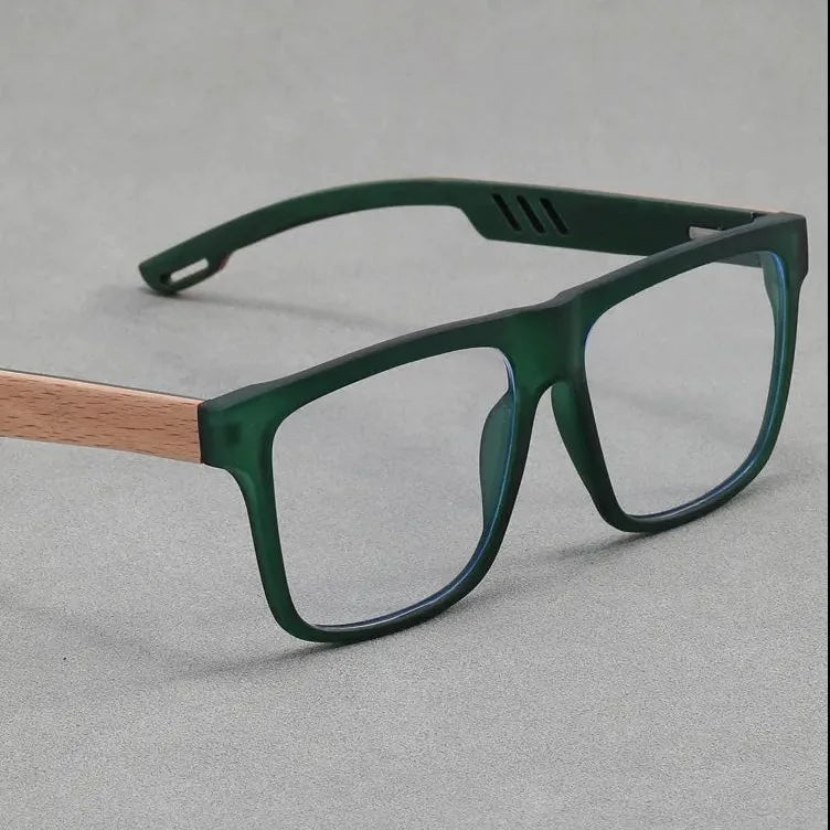 Hdcrafter Unisex Full Rim Square Wood Acetate Frames 100850 — view 3 | Hdcrafter Eyeglasses at FuzWeb