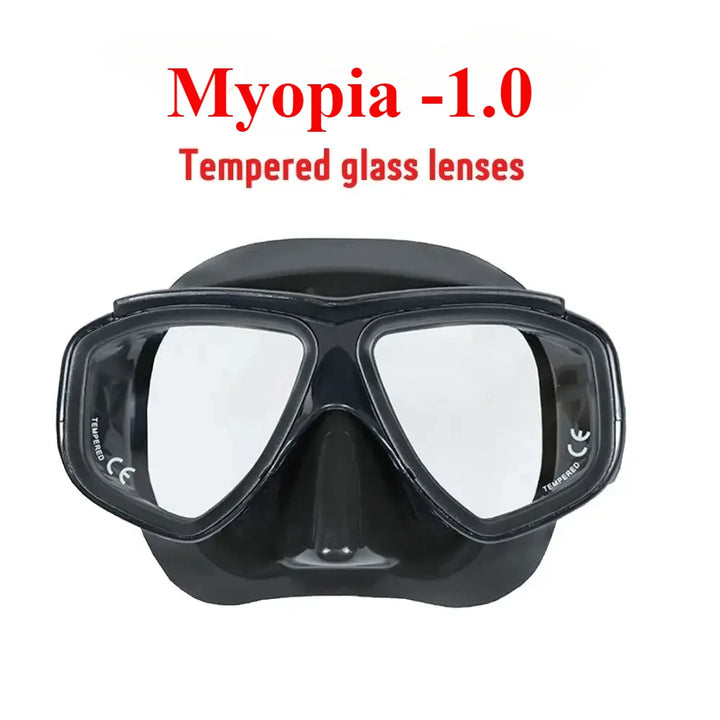 Aleefa Unisex Goggle Pc Silicone Tempered Glass Lens Swim Mask 64302