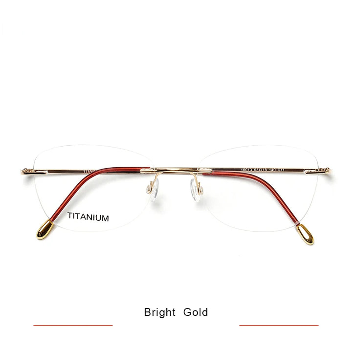 Brightzone Unisex Rimless Polygon Square Titanium Eyeglasses 71613 Rimless Brightzone Bright Gold