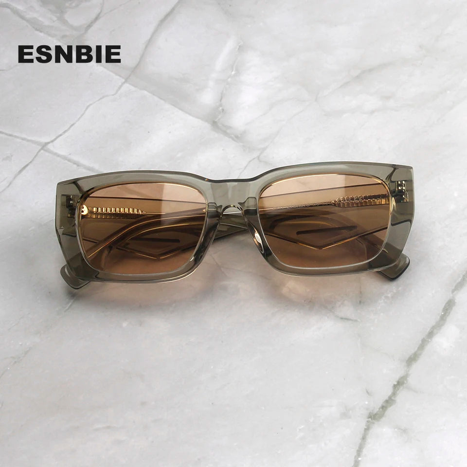 Esnbie Men's Full Rim Square Acetate Sunglasses 240751