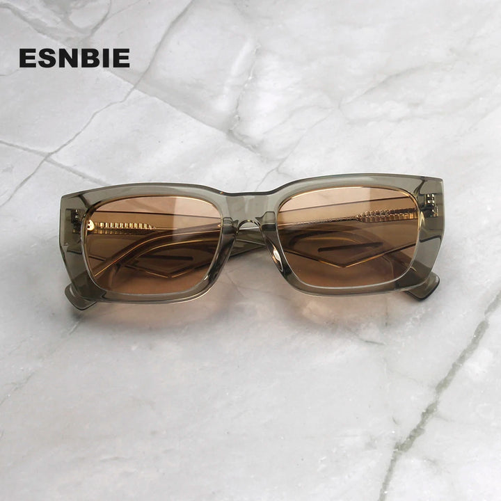 Esnbie Men's Full Rim Square Acetate Sunglasses 240751