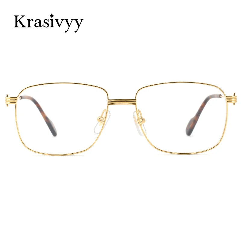 Krasivyy Women's Full Rim Flat Top Square Titanium Eyeglasses 2940 Full Rim Krasivyy   