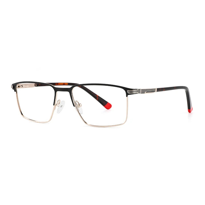 Gatenac Unisex Full Rim Square Alloy Eyeglasses Gxyj1502 Full Rim Gatenac Gold  