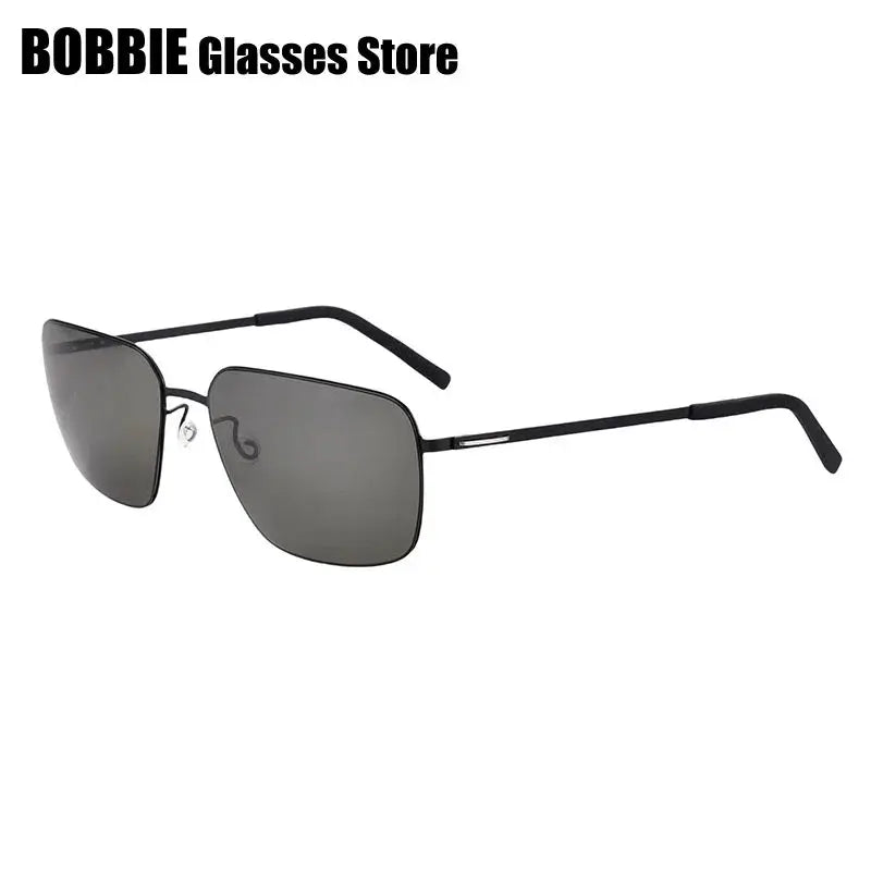 Bobbie 800131 Men’s Screwless Full Rim Square Titanium Sunglasses FuzWeb