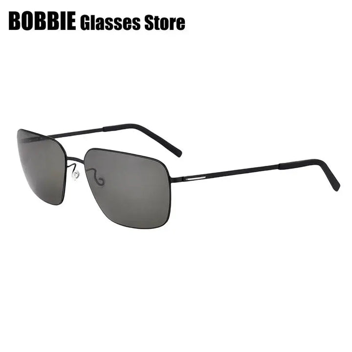 Bobbie 800131 Men’s Screwless Full Rim Square Titanium Sunglasses FuzWeb