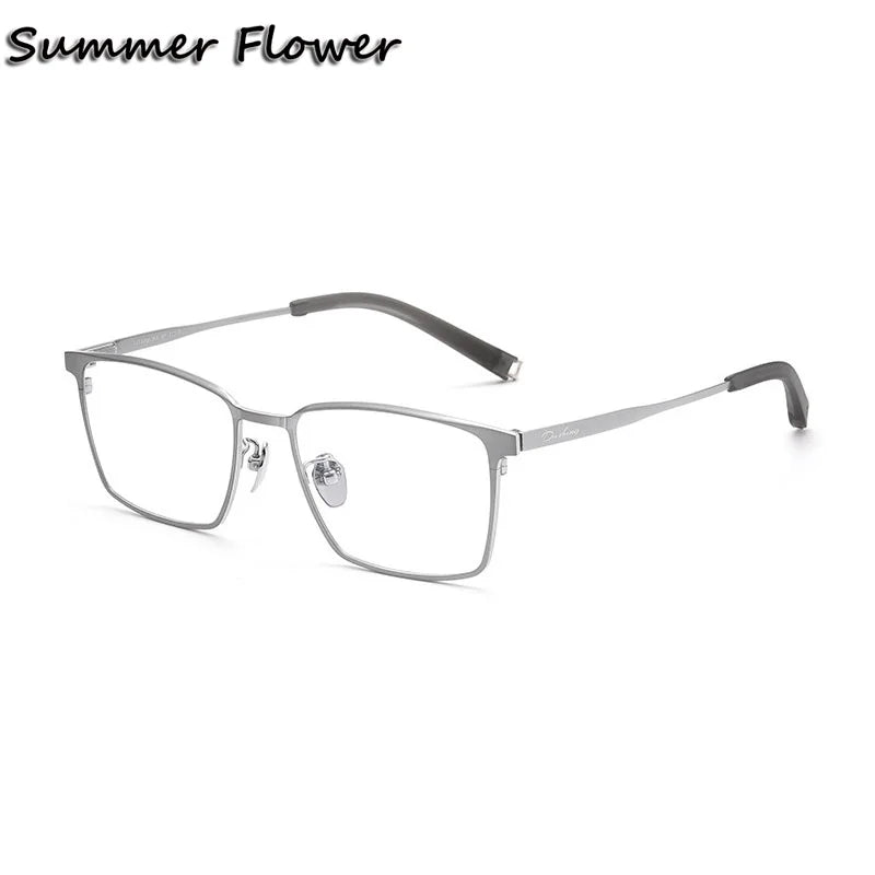 Summer Flower Women's Full Rim Square Tr 90 Titanium Eyeglasses 89861 Full Rim Summer Flower Silver