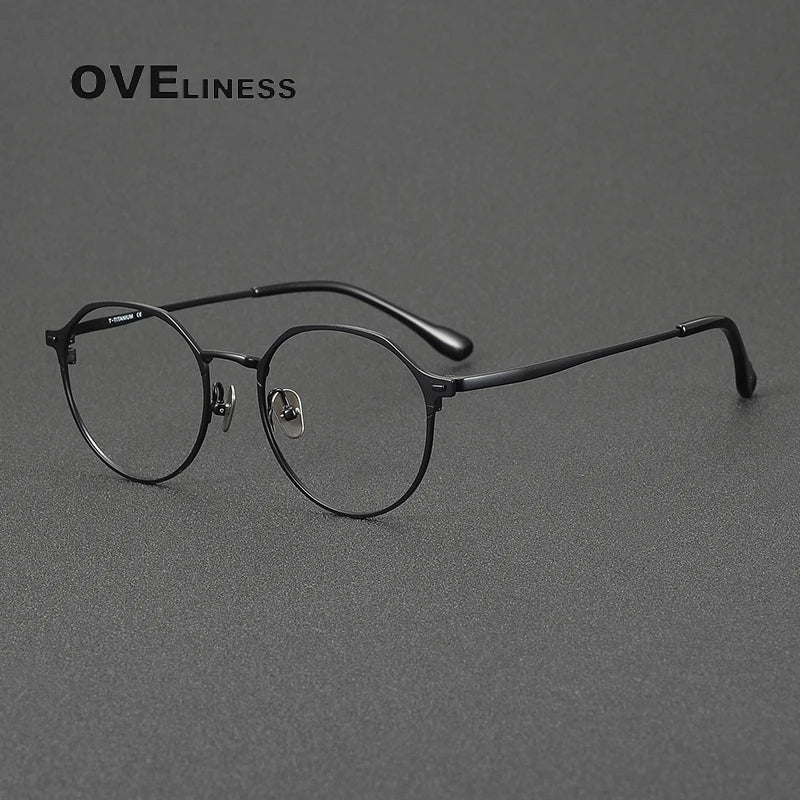 Oveliness Women's Full Rim Round Oval Titanium Eyeglasses 43100 Full Rim Oveliness