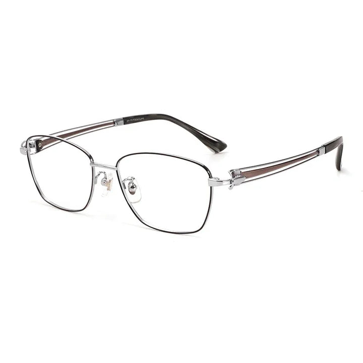 Aror Unisex Full Rim Square Polygon Titanium Eyeglasses 95233 Full Rim Aror C3