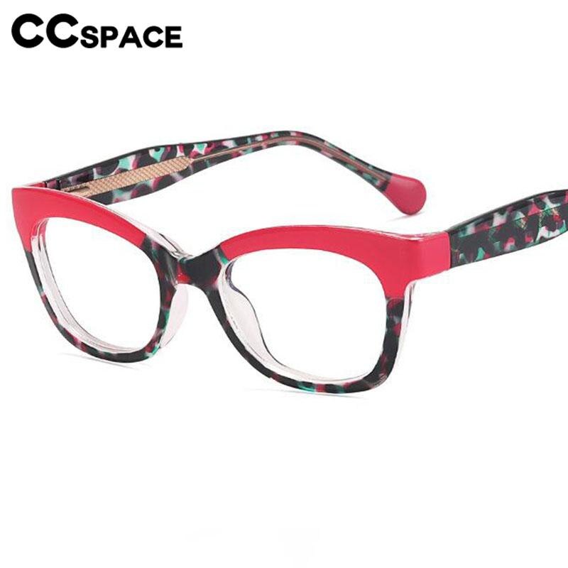 CCSpace Women's Full Rim Square Tr 90 Titanium Eyeglasses 56815 Full Rim CCspace   