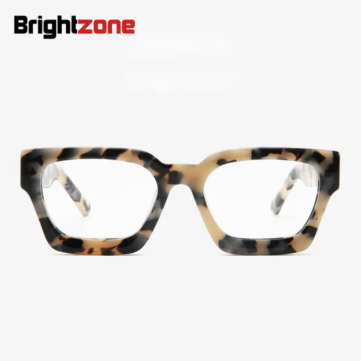 Brightzone Unisex Full Rim Square Thick Acetate Eyeglasses 5437 Full Rim Brightzone   