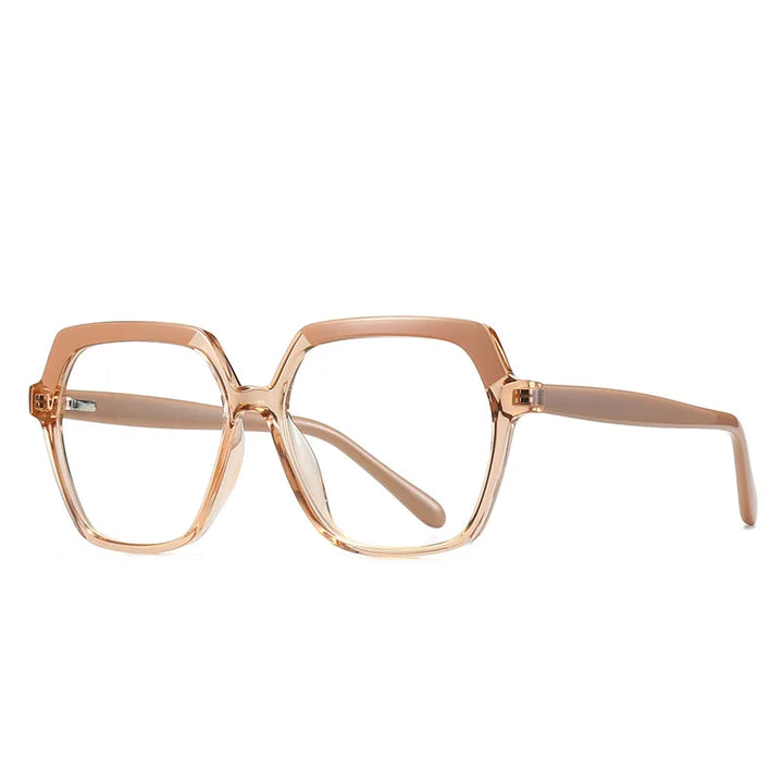 Zirosat Unisex Full Rim Square Polygon Tr 90 Alloy Eyeglasses 52018