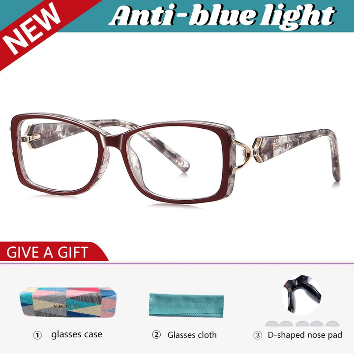 Vicky Women's Full Rim Square Tr 90 Alloy Reading Glasses 77201