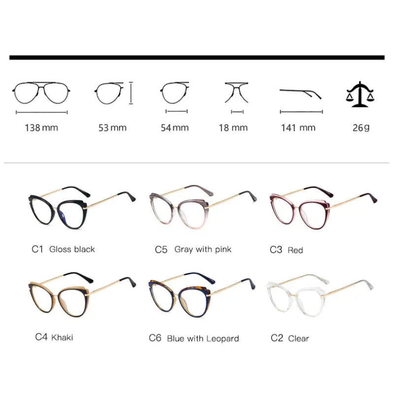 Handoer Women's Full Rim Oval Tr 90 Alloy Eyeglasses 95284