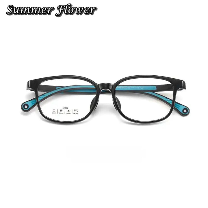Summer Flower Unisex Youth's Full Rim Square Tr 90 Titanium Eyeglasses 6520