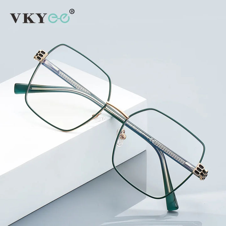 Vicky Women's Full Rim Polygon Square Alloy Reading Glasses 43140 Reading Glasses Vicky