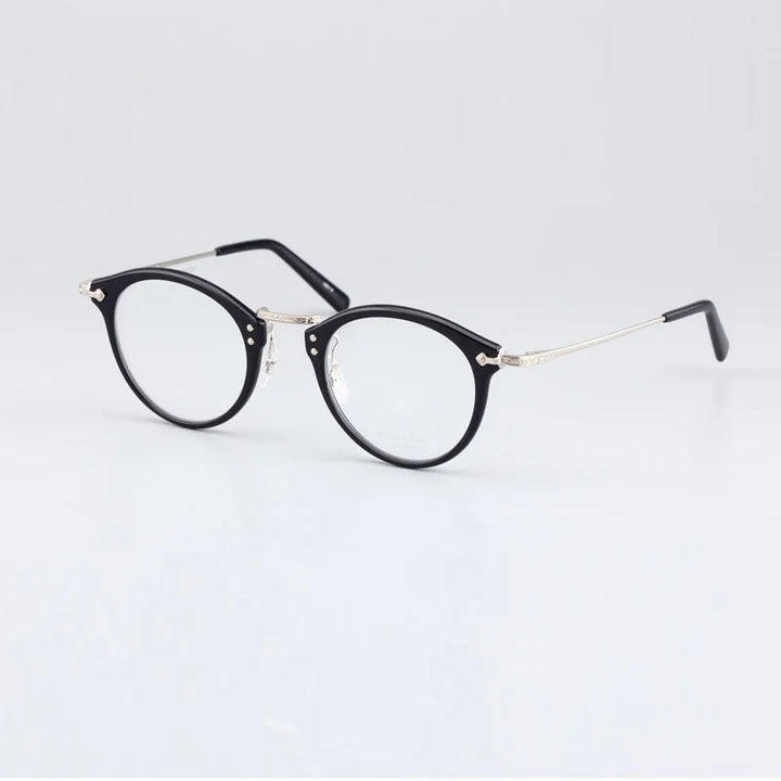 Bobbie Unisex Full Rim Round Acetate Titanium Eyeglasses 967805